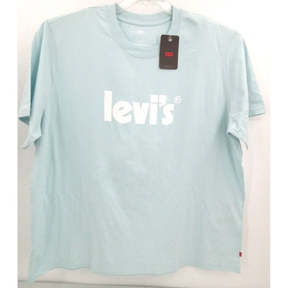 BIG & TALL LEVI'S RELAXED FIT TEE Men's Size 2XL LIGHT BLUE Short Sleeve NWT!!